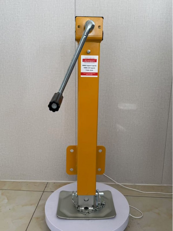 Customize colour yellow 8000LBS Sidewind dismountable handle 3 pipes have 2 travel distance with 4holes plate
