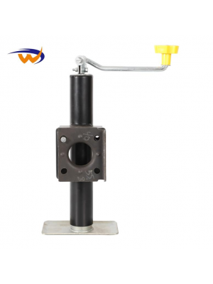 Round pipe Black Trailer Jack Galvanized Top Hand 2000lbs